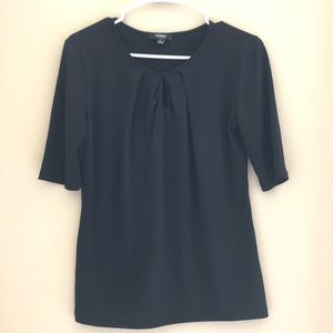 Black Blouse with Keyhole Detail
